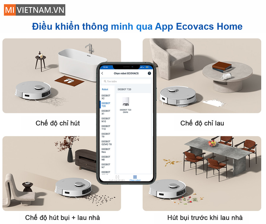 điều khiển qua app tr&ecirc;n điện thoại