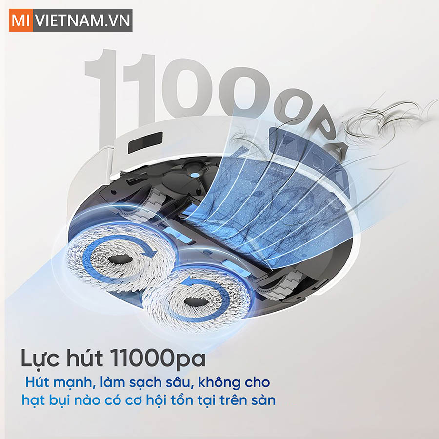 lực h&uacute;t mạnh mẽ 11.000Pa