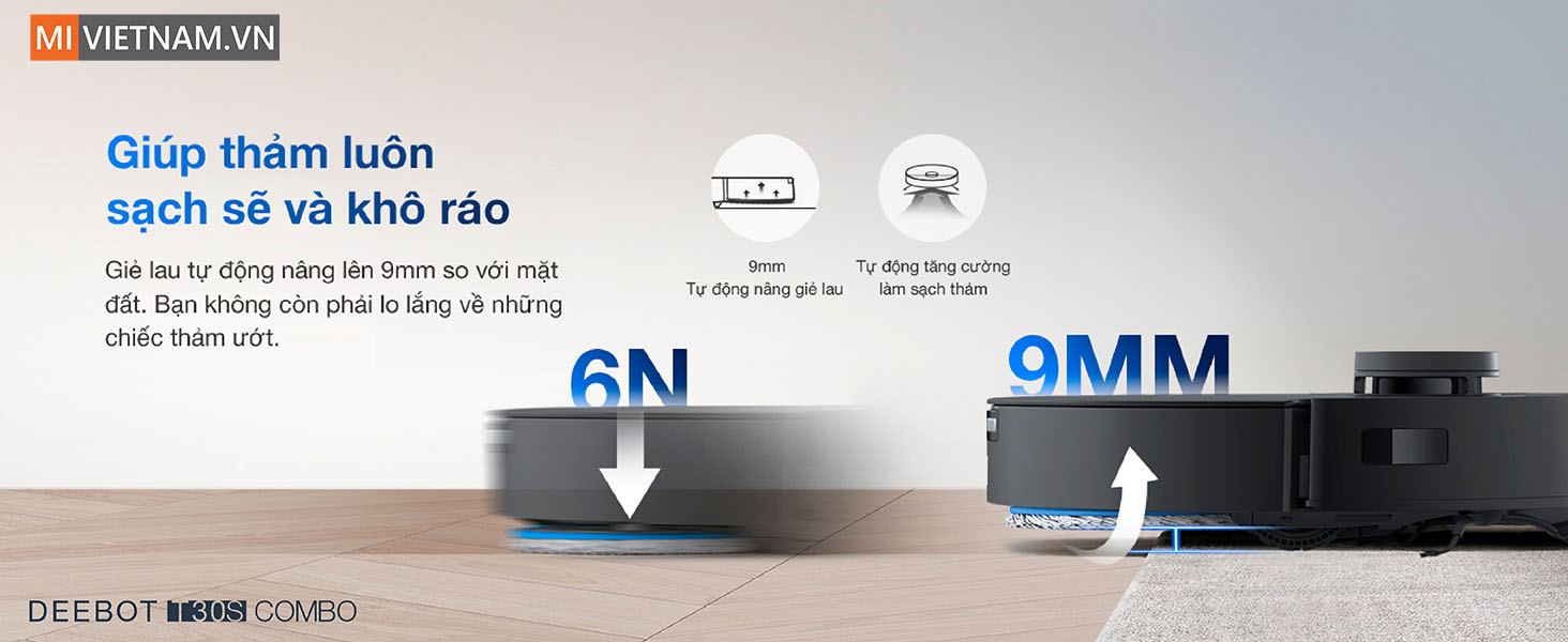 Khả năng tự động n&acirc;ng khăn lau xoay 9mm