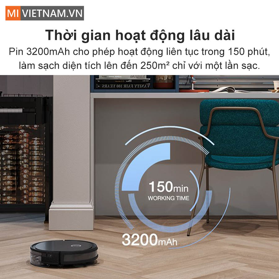 Thời gian hoạt động l&ecirc;n đến 150 ph&uacute;t li&ecirc;n tục
