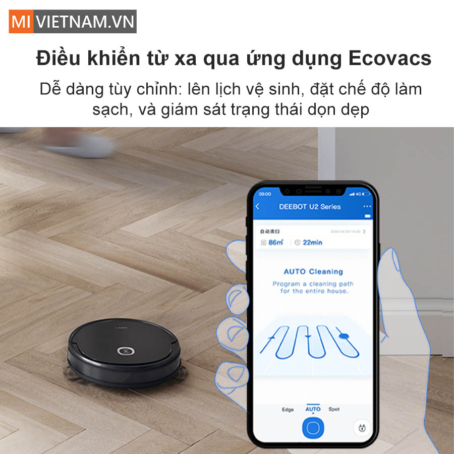 Điều khiển th&ocirc;ng minh qua ứng dụng ECOVACS