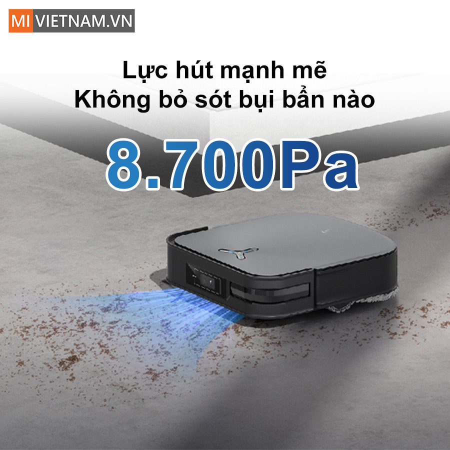 Robot c&oacute; lực h&uacute;t cực mạnh l&ecirc;n tới 8700Pa