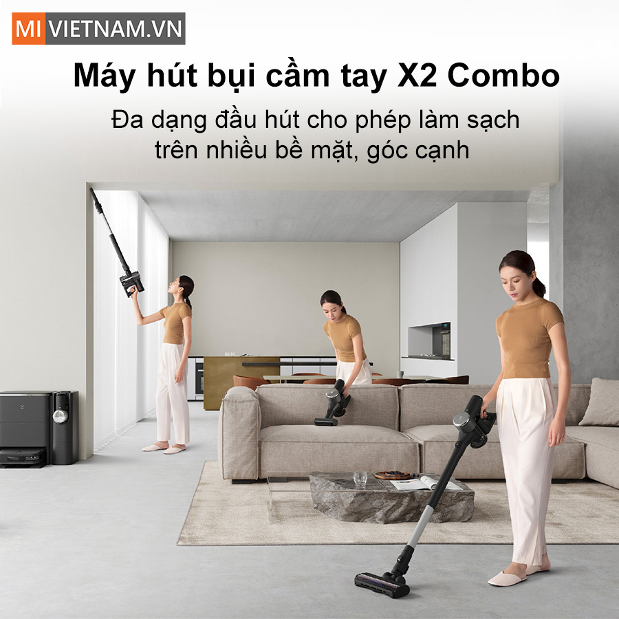M&aacute;y h&uacute;t bụi cầm tay X2 Combo l&agrave;m sạch nhiều bề mặt