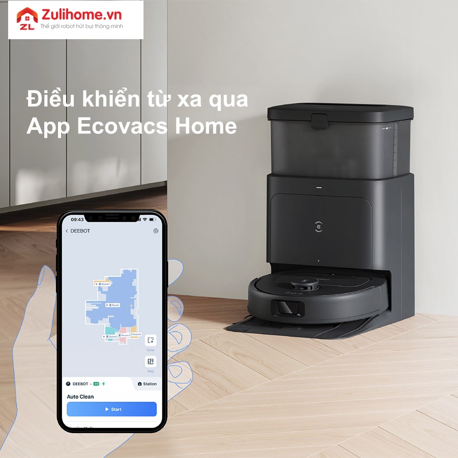 Điều khiển th&ocirc;ng minh qua ứng dụng Ecovacs Home