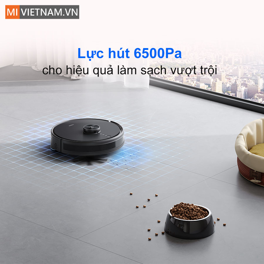 Lực h&uacute;t 6500Pa cho hiệu quả l&agrave;m sạch vượt trội