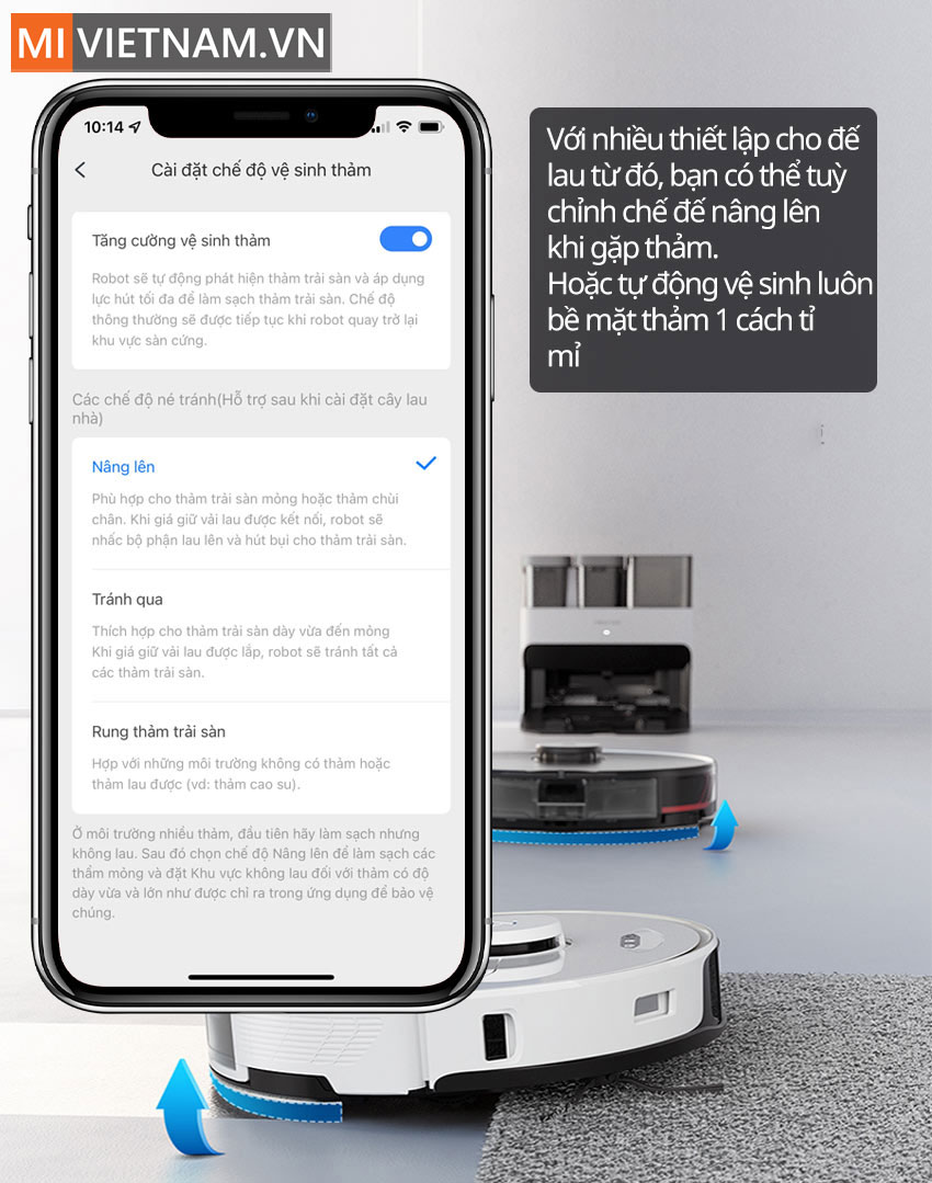 App Điều Khiển Robot H&uacute;t Bụi Lau Nh&agrave; Roborock G10