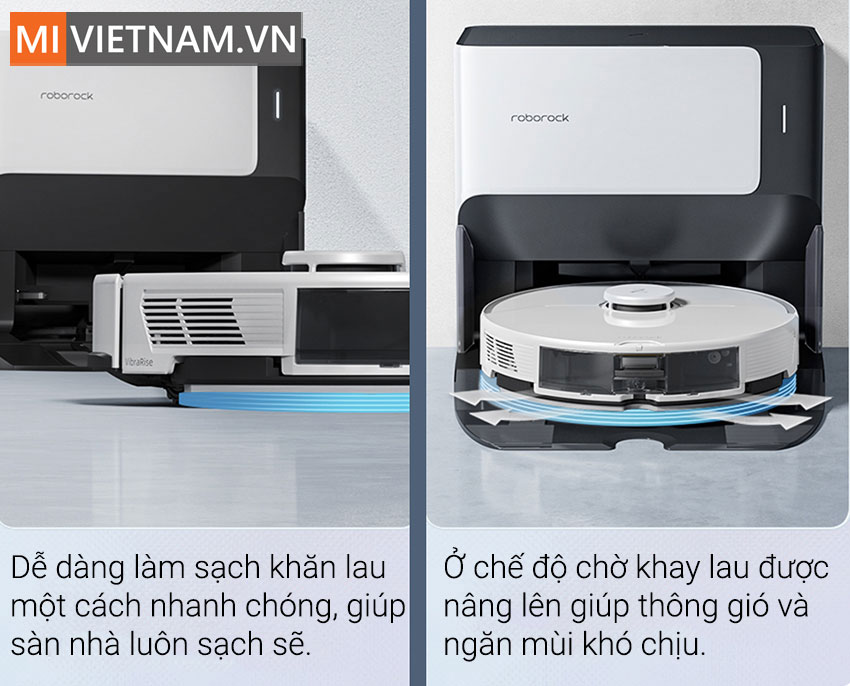 L&agrave;m Sạch Khăn Lau Robot H&uacute;t Bụi Lau Nh&agrave; Roborock G10