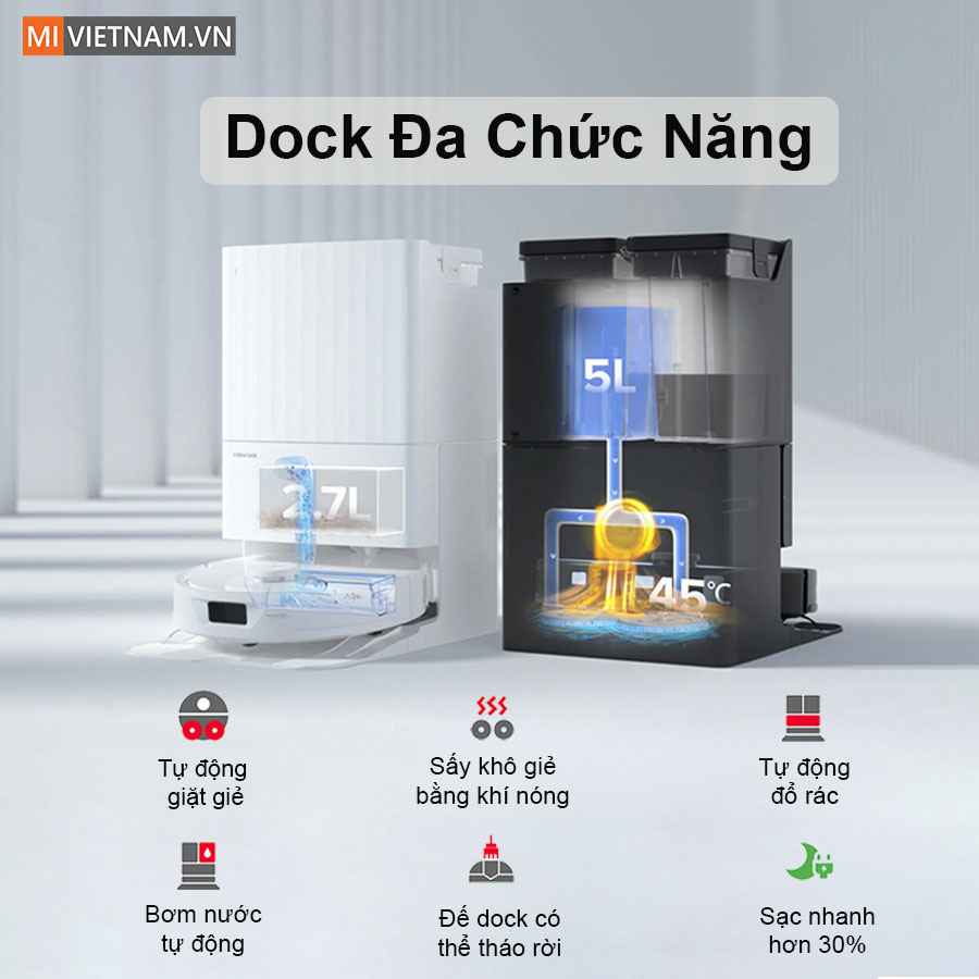 Robot h&uacute;t bụi lau nh&agrave; Roborock Q Revo sở hữu Dock đa chức năng