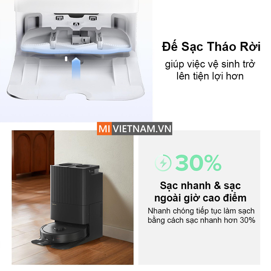 Đế sạc th&aacute;o rời, sạc nhanh hơn 30%
