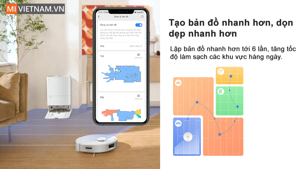 Q Revo Tạo bản đồ nhanh hơn, dọn dẹp nhanh hơn