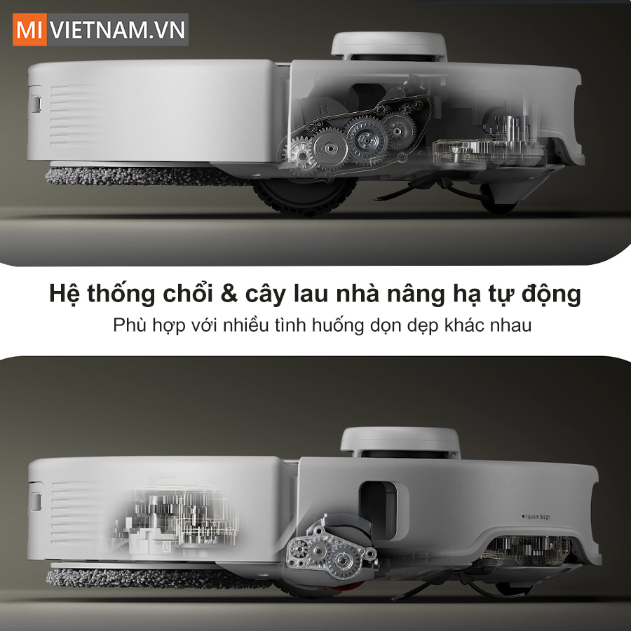 Robot hút bụi lau nhà Roborock Q Revo Curv - Bản Quốc Tế 19 tính năng nâng hạ tự động cho chổi chính và miếng khăn lau