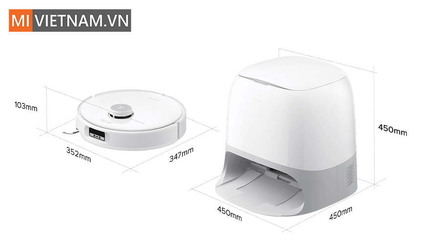 Robot hút bụi lau nhà Roborock Q Revo Curv - Bản Quốc Tế 35 Kích thước Q Revo Curv