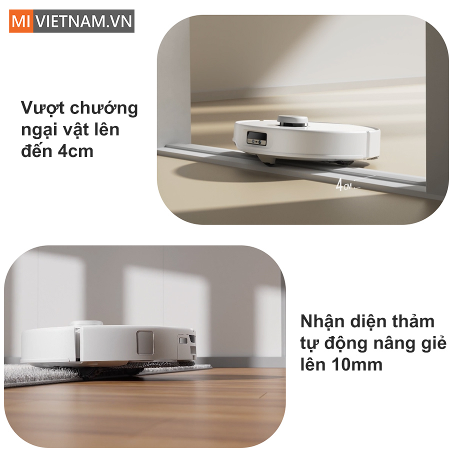 Robot hút bụi lau nhà Roborock Q Revo Curv - Bản Quốc Tế 18 Vượt chướng ngại vật lên đến 4cm, làm sạch thảm hiệu quả