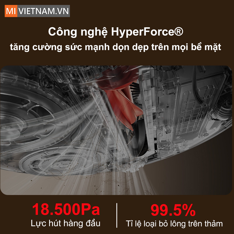 Robot hút bụi lau nhà Roborock Q Revo Curv - Bản Quốc Tế 20 Công nghệ HyperForce® lực hút 18.500 Pa