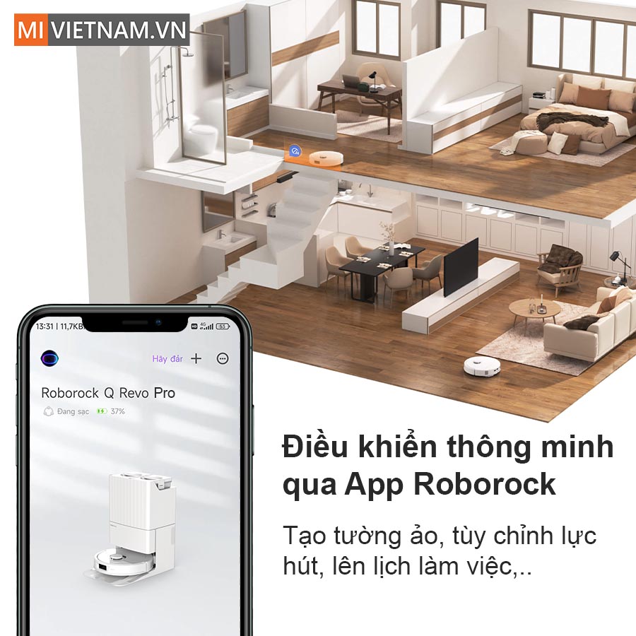 Điều khiển th&ocirc;ng minh qua App Roborock
