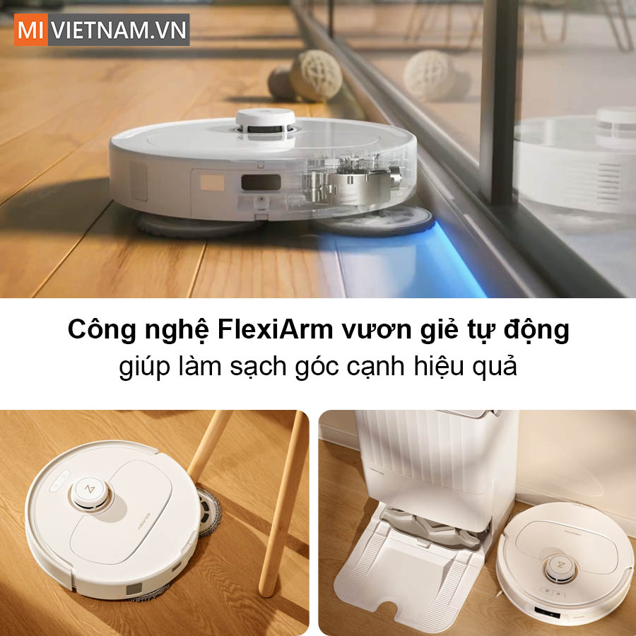 C&ocirc;ng nghệ FlexiArm gi&uacute;p l&agrave;m sạch g&oacute;c cạnh hiệu quả
