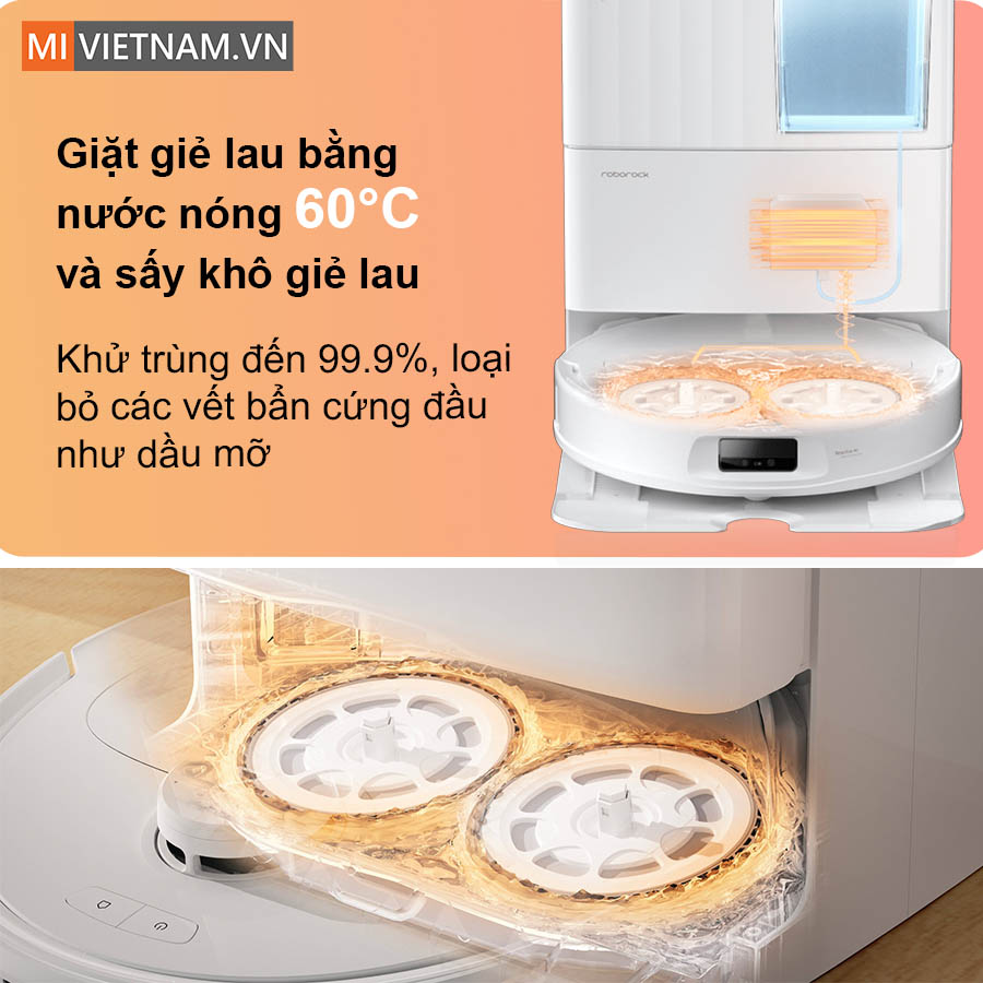 Giặt giẻ lau bằng nước n&oacute;ng 60&deg;C v&agrave; sấy kh&ocirc; giẻ lau