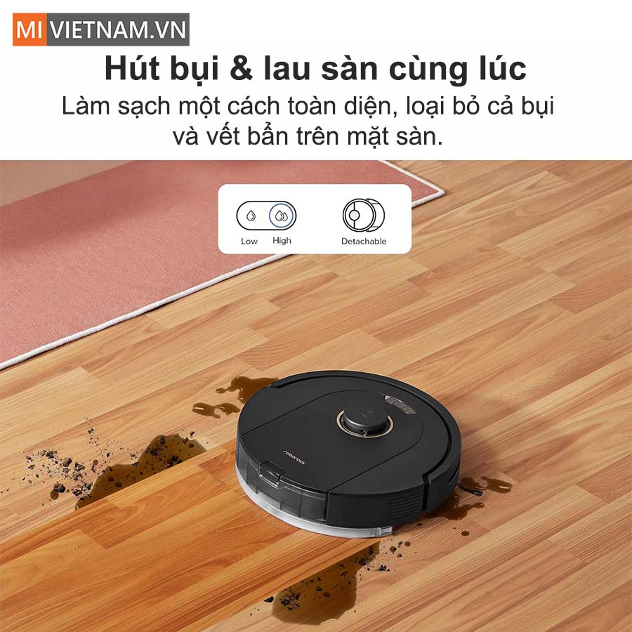 Khả năng h&uacute;t bụi lau s&agrave;n 2 trong 1 ấn tượng
