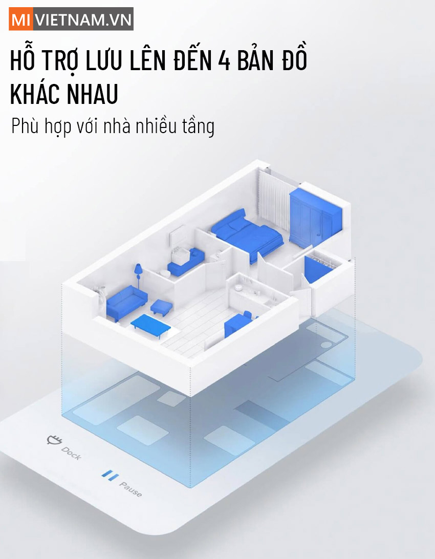 Robot Hút Bụi Lau Nhà Roborock Q7 Max - Bản Quốc Tế 14 Lưu Bản Đồ Robot Hút Bụi Lau Nhà Roborock Q7 Max