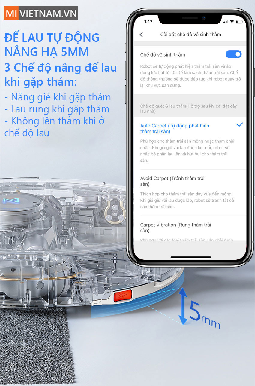 App Robot H&uacute;t Bụi Lau Nh&agrave; Roborock S7