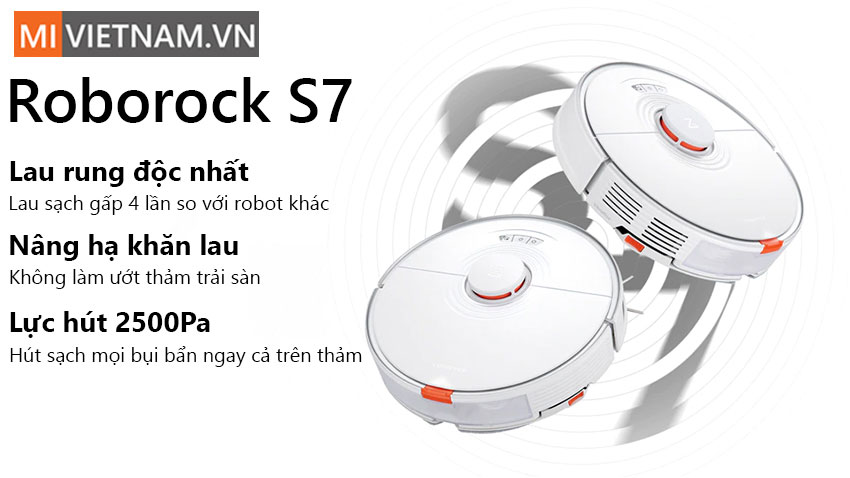 Robot H&uacute;t Bụi Lau Nh&agrave; Roborock S7