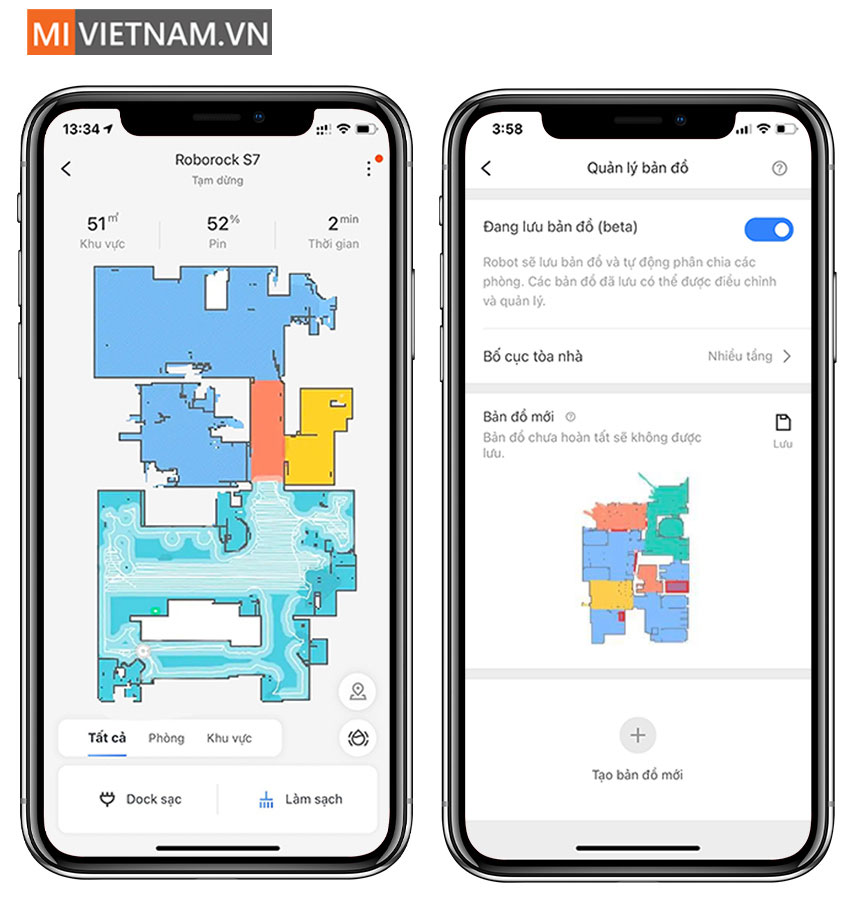 App Robot H&uacute;t Bụi Lau Nh&agrave; Roborock S7