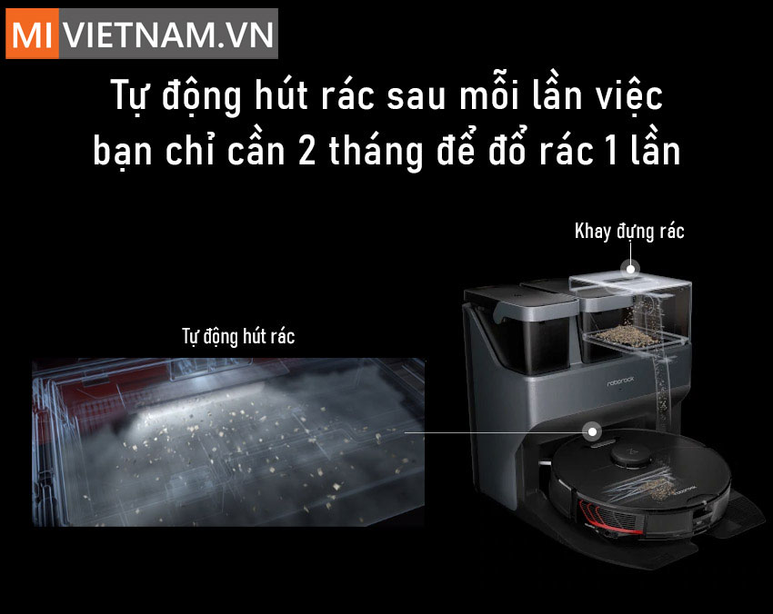 H&uacute;t R&aacute;c Tự Động Của Robot H&uacute;t Bụi Lau Nh&agrave; Roborock S7 MaxV Ultra