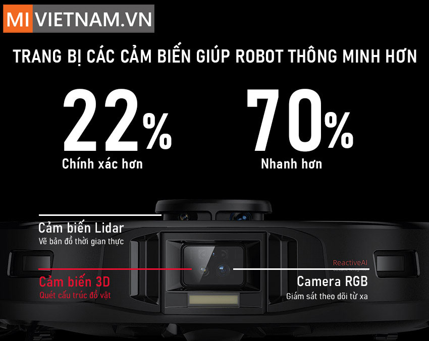 Cảm Biến Robot H&uacute;t Bụi Lau Nh&agrave; Roborock S7 MaxV Ultra