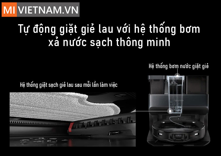 Tự Động Giặt Giẻ Robot H&uacute;t Bụi Lau Nh&agrave; Roborock S7 MaxV Ultra