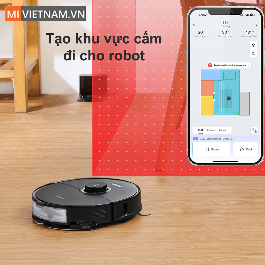 Roborock S8 tạo v&ugrave;ng cấm th&ocirc;ng minh