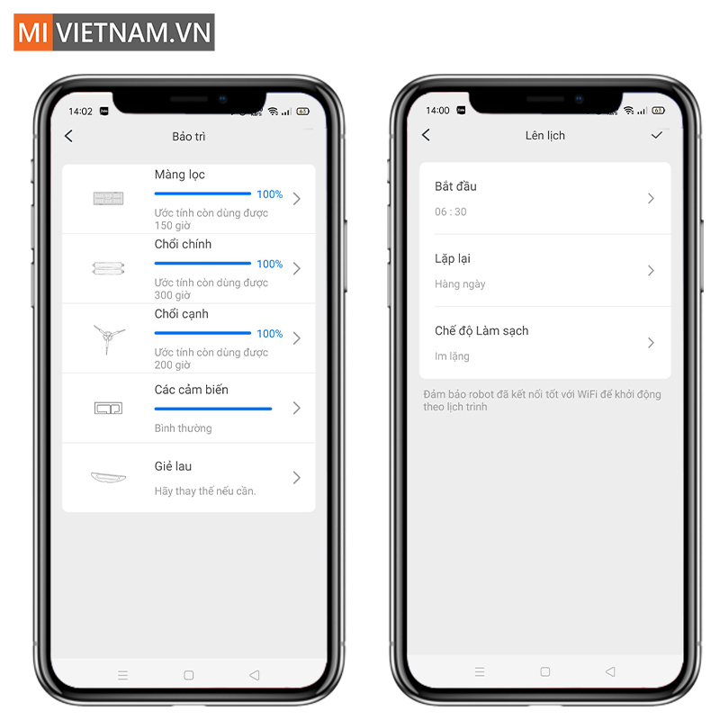 Roborock s8 theo d&otilde;i tuổi thọ phụ kiện tr&ecirc;n App