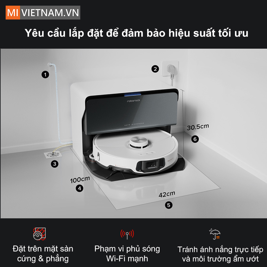 y&ecirc;u cầu lắp đặt Roborock S8 MaxV Ultra phi&ecirc;n bản bơm xả nước tự động