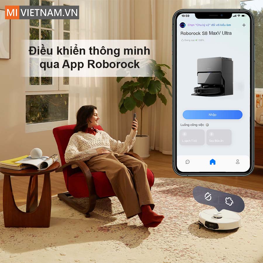 Kết nối app Roborock điều khiển robot linh hoạt
