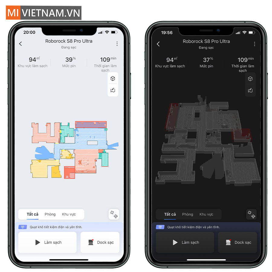 Xem bản đồ,tạo tường ảo, khu vực cấm v&agrave;o cho robot