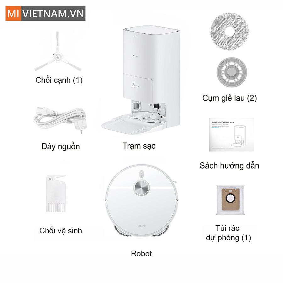 Robot h&uacute;t bụi lau nh&agrave; Xiaomi Vacuum X10 Plu