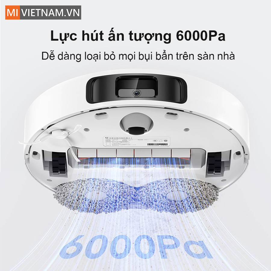 Động cơ mạnh mẽ với lực h&uacute;t ấn tượng 6000Pa