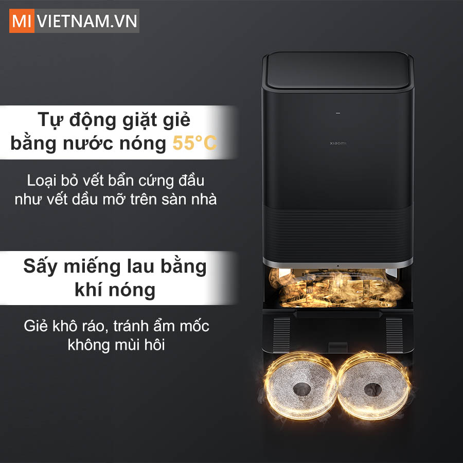 Giặt giẻ lau bằng nước n&oacute;ng 55&deg;C v&agrave; sấy kh&ocirc; khăn lau