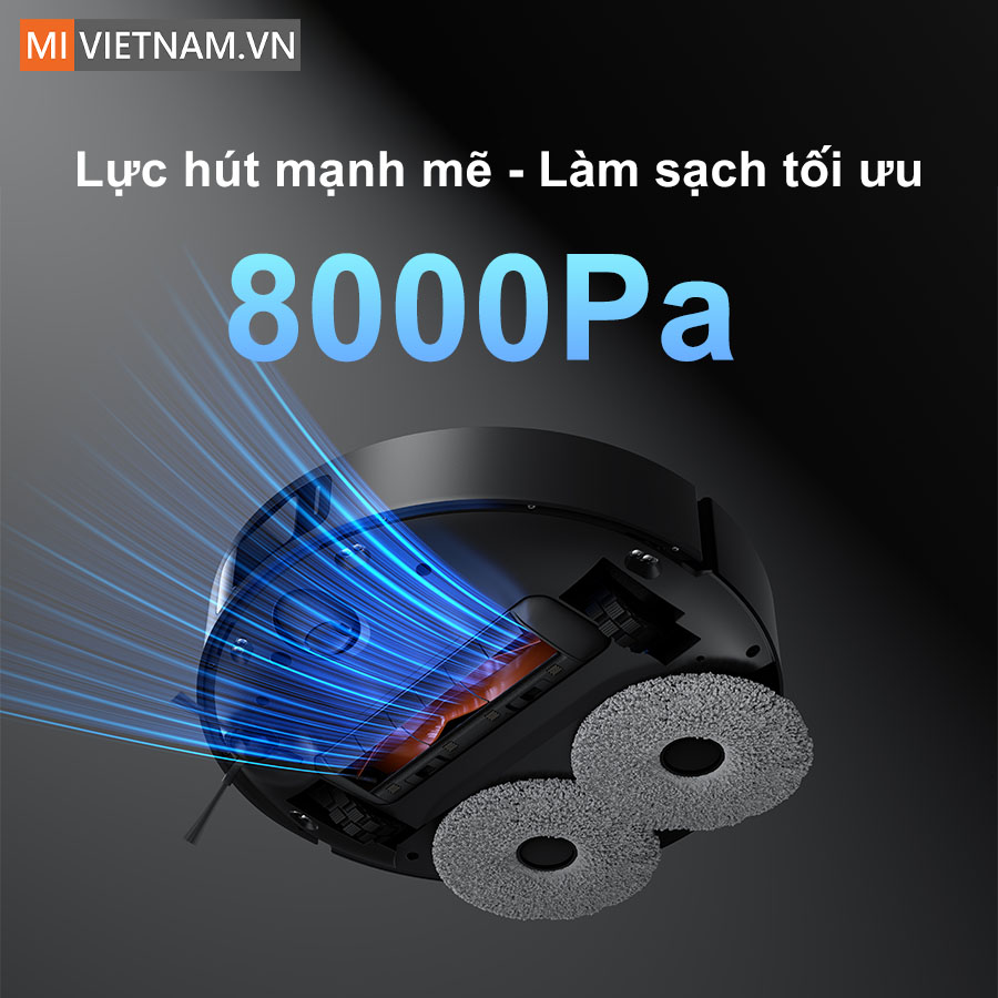 Hiệu suất l&agrave;m sạch vượt trội với lực h&uacute;t l&ecirc;n đến 8000Pa