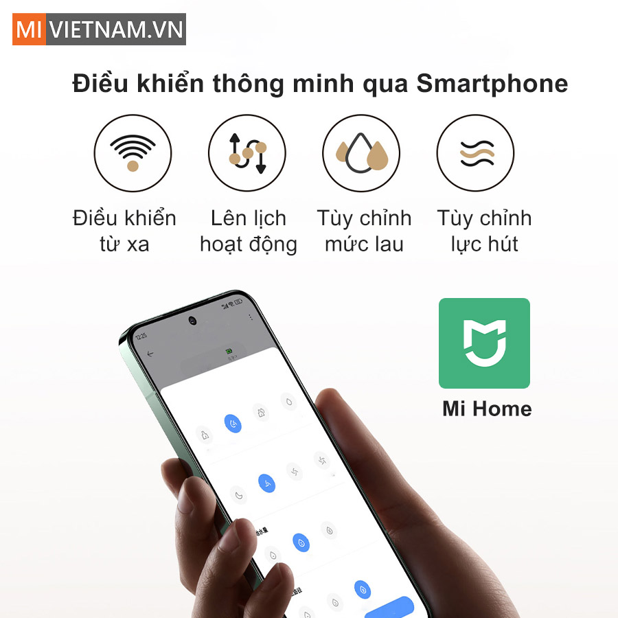 Điều khiển dễ d&agrave;ng qua ứng dụng Mi Home, n&acirc;ng cấp OTA li&ecirc;n tục