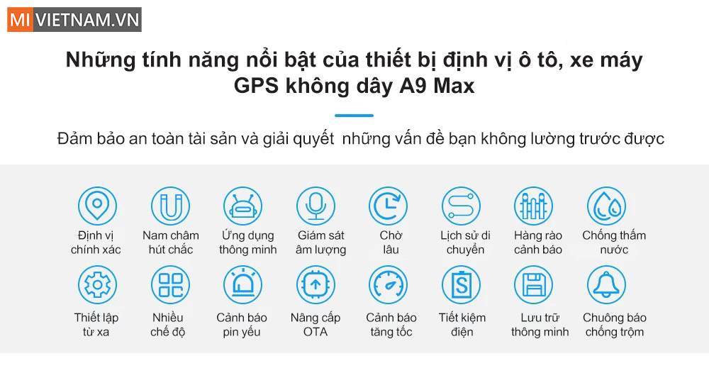 T&iacute;nh năng nổi bật của thiết bị GPS kh&ocirc;ng d&acirc;y A9 Max