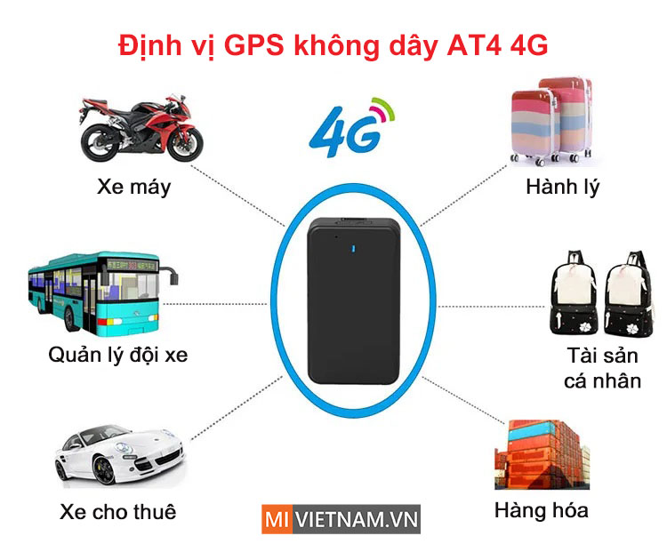 định vị GPS xe m&aacute;y &ocirc; t&ocirc; kh&ocirc;ng d&acirc;y AT4 4G