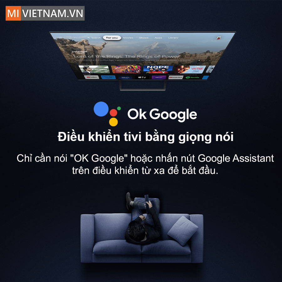 Trợ l&yacute; ảo Google Assistant điều khiển tivi bằng giọng n&oacute;i