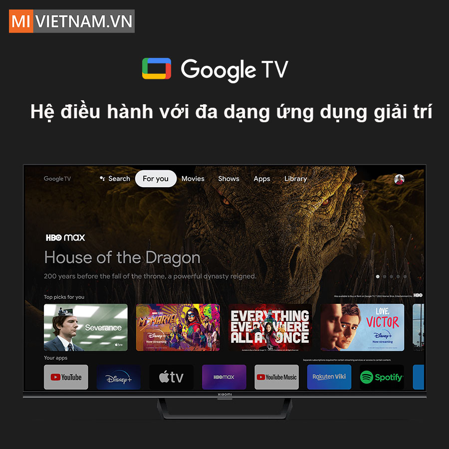 Hệ điều h&agrave;nh Google TV với đa dạng ứng dụng giải tr&iacute;