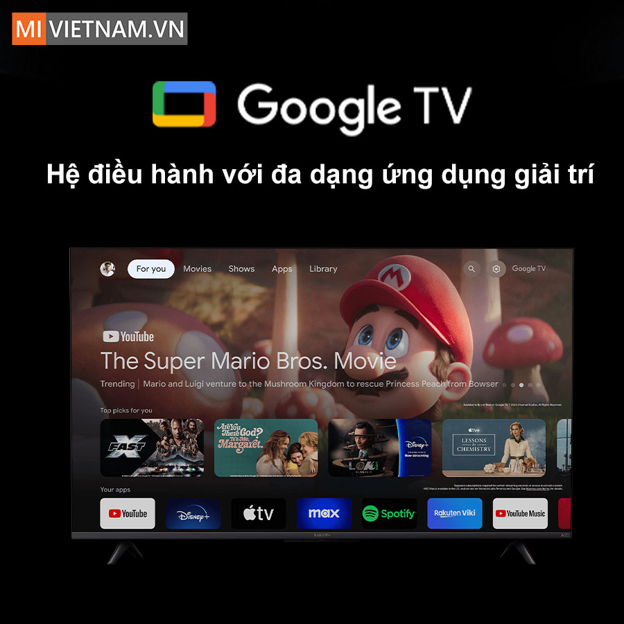 Hệ điều h&agrave;nh Google TV&trade; tr&ecirc;n Tivi Xiaomi 43 inch A Pro QLED 2025