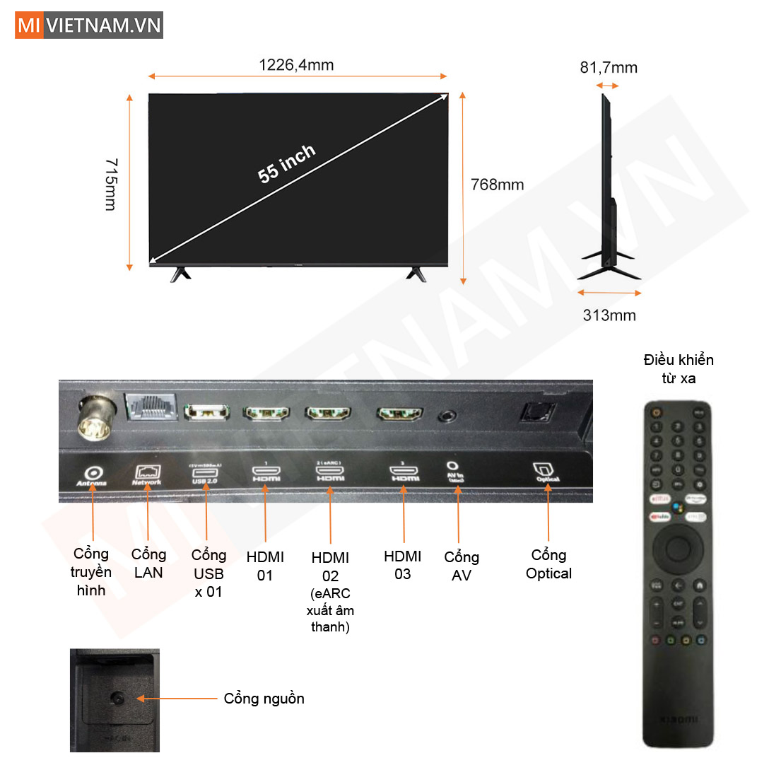 Tivi Xiaomi 55 inch A Pro Google Tivi QLED 2025