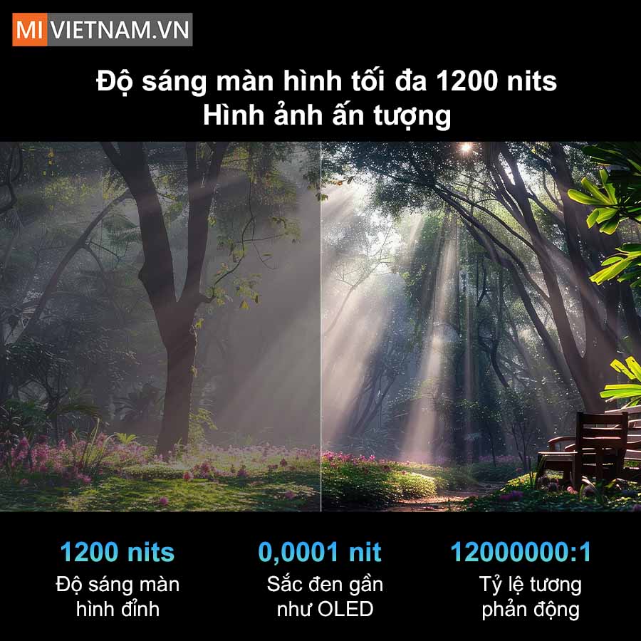 H&igrave;nh ảnh sống động với độ s&aacute;ng l&ecirc;n đến 1200 nits