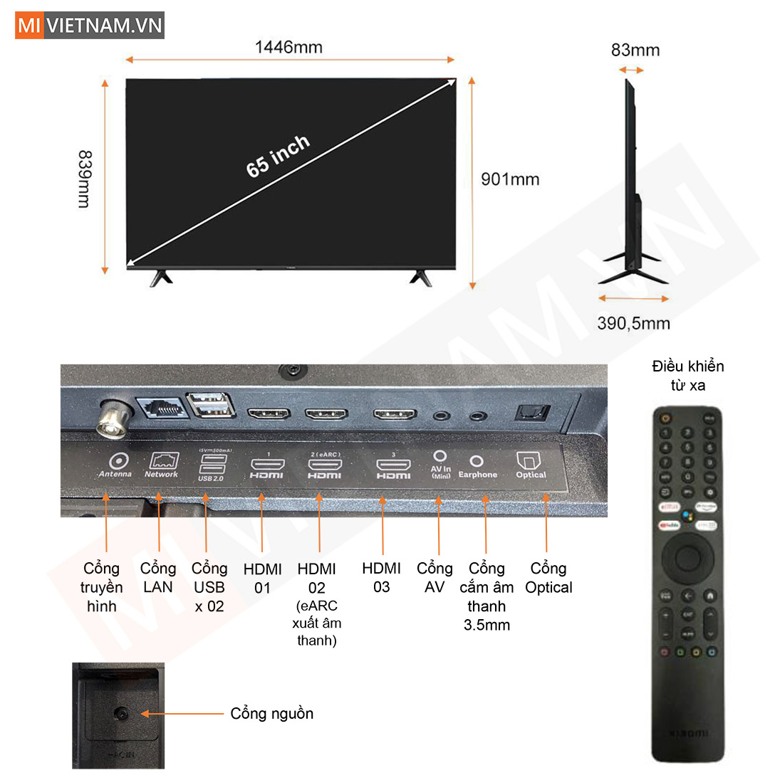 Tivi Xiaomi 65 inch A Pro Google Tivi QLED 2025 - Bản Quốc Tế 3 Tivi Xiaomi 65 inch A Pro Google Tivi QLED 2025