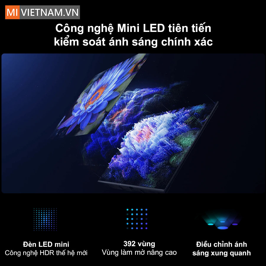 Kiểm so&aacute;t &aacute;nh s&aacute;ng tinh tế, ch&iacute;nh x&aacute;c c&ocirc;ng nghệ Mini LED