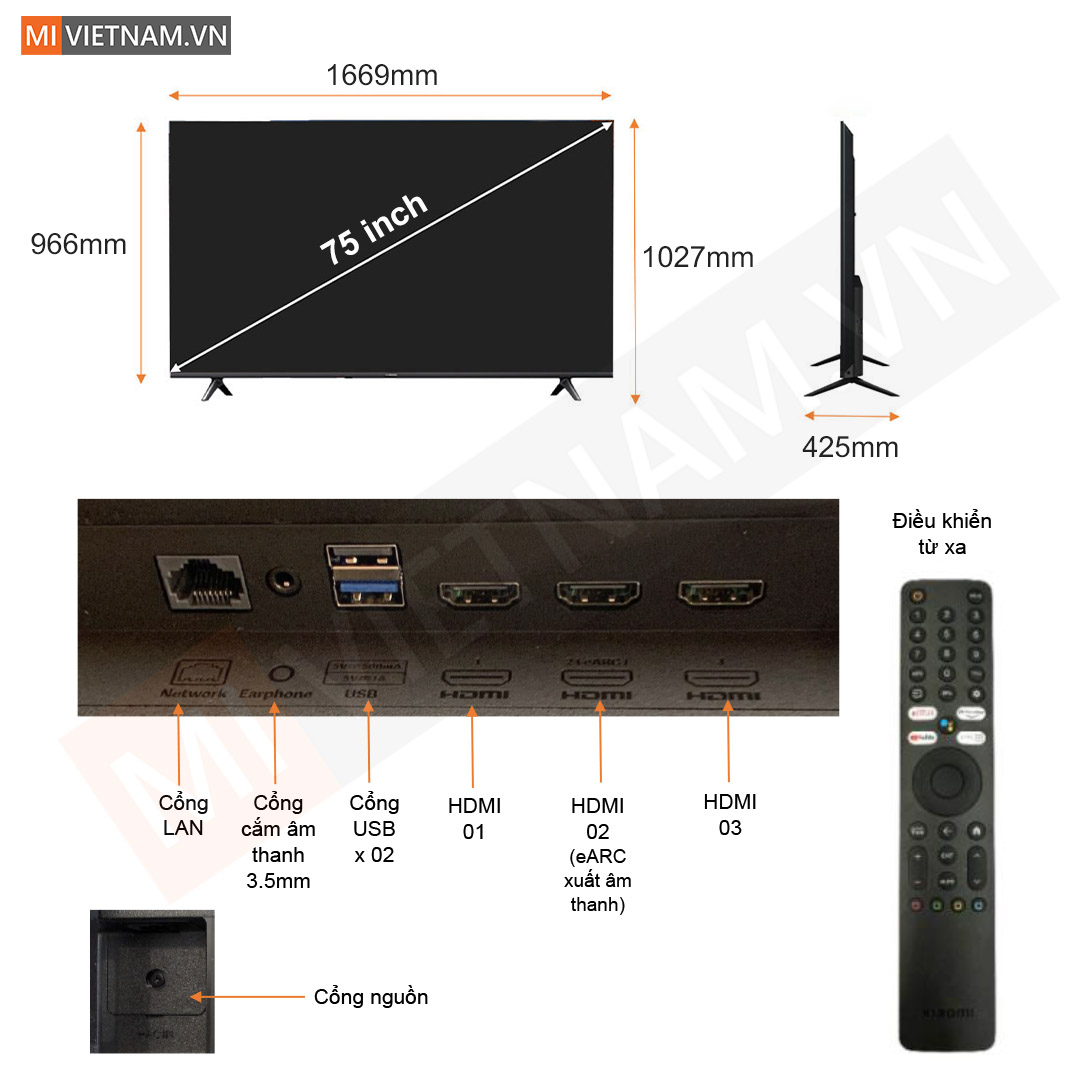 Tivi Xiaomi 75 inch Smart Display S Mini LED 2025